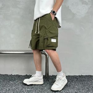 Summer Mens Multi Pocket Cargo Shorts Streetwear Couleur solide Simple Loose Casual Sports Five Point Pants Séchage rapide 240422