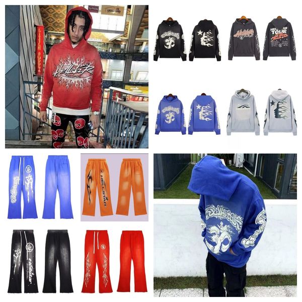 Diseñador Hellstar Sudadera con capucha Hombres Camiseta gráfica Jersey Impresión de letras Jersey de manga larga con bolsillo Tops para hombre Sudaderas con capucha para mujer Pantalones deportivos GTRG