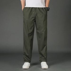 Pantalon d'été pour hommes, grande taille, coupe droite, grandes tailles 5XL, jambes larges, coton noir, Cargo, pantalon de travail Vintage, 240326