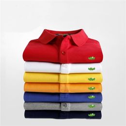 Sommer Herren Poloshirts Kurzarm Baumwolle bestickt Business Luxus Mode lose für Männer D220615