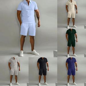 Summer Mens Polos Suisses de survêtement à manches courtes à manches à manches à manches à manches à manches à manches courtes à manches à manches à manches courtes et à shorts sets Spir Sweat Set Mens Jogger 2 pièces Set Sportswear surdimensionné pour les hommes US