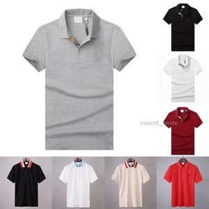 Summer Mens Polos Classiques TRENDY CHERIFS COMMANDES Vêtements Coton Sleeve Business Design Top T-shirt Casual Striped Men de haute qualité Polo Vêtements EL586