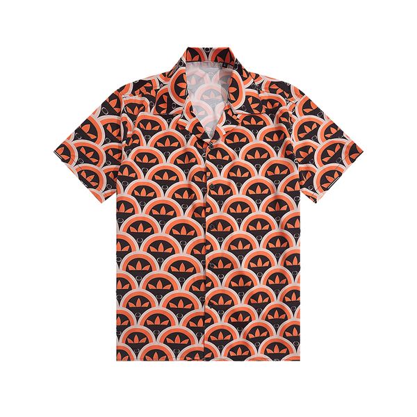 Été Hommes Chemises De Mode Floral Lettre Imprimer Hawaii Beach Bowling Hommes Chemise Décontractée À Manches Courtes Lâche Designer Soie Homme Chemise M-3XL