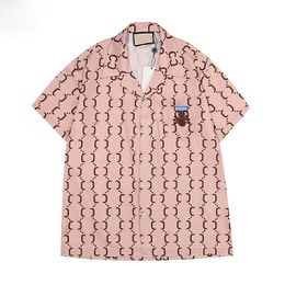 Zomer heren shirts bloem ontwerpers bowling mode bloem Hawaiiaanse zijde zakelijke shirt casual mannen slanke pasvorm korte mouw blouse