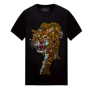 Zomer Heren Shirts met korte mouwen Tops Hot Drill Strass T-shirt Ronde hals Trui Hip Hop Slim Fit Tee Gemerceriseerd katoen