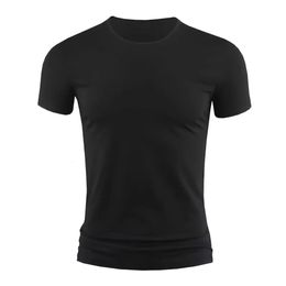 Tshirt à manches courtes pour hommes Summer Basic Casual Gym Muscle Muscle Crew Tshirts Slim Fit Tops Tee Vêtements pour l'homme 240321