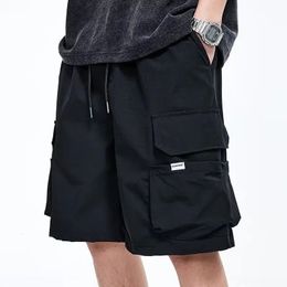 Été Hommes Shorts Noir Casual Harajuku Techwear Hommes Cargo Shorts Mode Hip Hop Y2k Sport Pantalons de survêtement Vêtements de basket-ball 240311