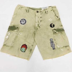 Shorts pour hommes d'été broderie lavée des shorts de qualité supérieure vintage