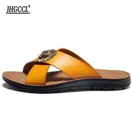 Summer Mens Slippers Size 3848 PLACE Sandale Fashion Men de mode Sandales Cuir Casual Chaussures Flip Flop Sapatos Zapatos Hombret4