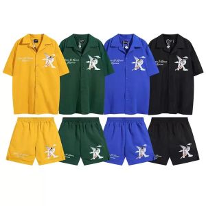 Été hommes vêtements de sport concepteur coton monogramme imprimé à manches courtes t-shirt Shorts costume 2 pièces mode sport costume W0KV #