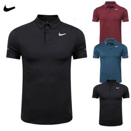 T-shirt d'été pour hommes designer petit motif imprimé crochet col montant T-shirt à manches courtes golf d'affaires respirant lâche chemise de sport de haute qualité T-shirt