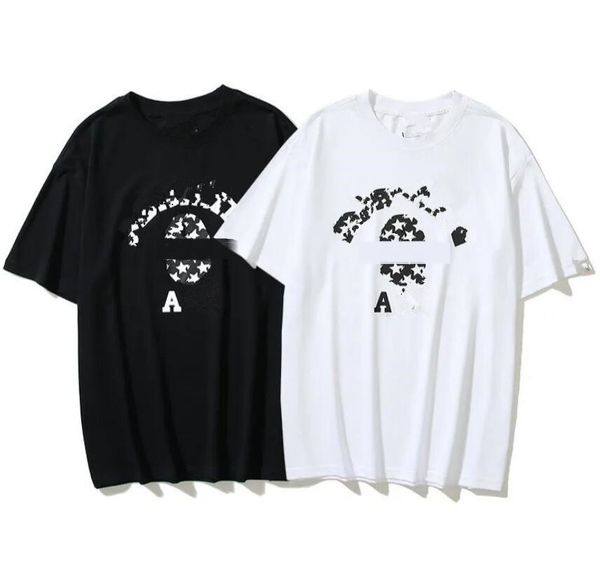 Camisetas para hombre de verano Algodón Suelto Tiburón Mono Transpirable Camiseta de manga corta Letras de dibujos animados Impreso Pareja Mangas cortas M-3XL Camisetas de baño Tops Ropa 954