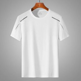 Été Mens T-shirts t-shirts respirant houllon séchable rapide couleur solide de sportswear imprimé rond cou t-shirt glace en soie courte à grande taille m-5xl 1c1 81b