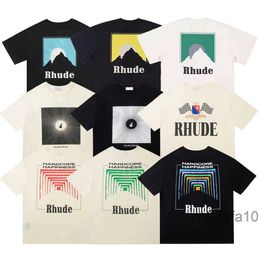 T-shirt da uomo estive da donna Rhude Designer per uomo Top Lettera Polo Ricamo Magliette Abbigliamento Maglietta a maniche corte T-shirt grandi 32SG