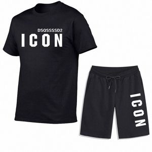 Survêtements d'été pour hommes à manches courtes t-shirt DSQ Survêtement Mode d'été Casual Sport Plage Pantalon court Chemise à manches courtes Costume Sportswear icon Set B2fX #