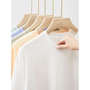 Summer Homme Femmes Chemises Tees 230g T-shirts à manches courtes en coton épais Men Men de couleur solide en vrac Shirt T-shirt White Clothes Shirt Breathable S-4xl Bad 238