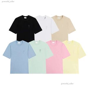 Summer Menswear Designer T-shirt Nouveau Macaron Candy Couleur Broderie Amour Casual Lâche Hommes et Femmes T-shirt à manches courtes Chemise Vêtements Taille asiatique S-XL 656