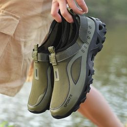 Zapatos de malla de verano para hombre, zapatillas de agua ligeras e informales, para caminar al aire libre, senderismo, mocasines transpirables sin cordones para hombre, Tenis 240223