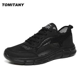 Zomer mesh schoenen mannen sneakers ademend licht heren casual schoenen lace-up wandelende schoenen tenis masculino zapatillas Hombre 211014