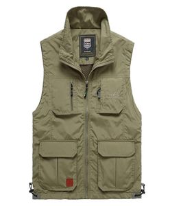 Zomer mesh dun multi-pocket vest voor heren groot formaat mannelijk casual 4 kleuren mouwloos jasje met veel zakken reportervest 28707761