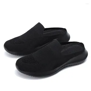 Zomer mesh wandelschoenen 668 breien dames slippers slip-on huis niet-slip onfortabele binnen- en buiten 25610