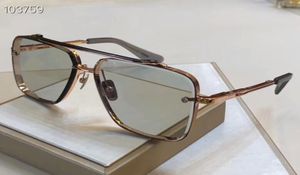 Summer Metal Square Gafas de sol piloto para hombres 121 Rose Gold Gris claro lente de 62 mm Gafas de sol unisex Sombras para hombres Eyewear 4831052