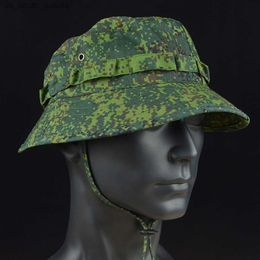 Zomer Militaire Tactische Boonie Hoeden Jacht Zon Vissen Outdoor Camouflage Cap Verstelbare Visser Sniper Ghillie Emmer Hoeden L230523