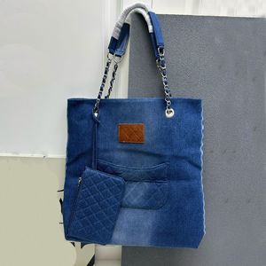 Été Minimaliste de jean Denim Designer Shopping Handsbag Fashion Casual Casual Ampury Breft Blue Bleft Bleft Blee