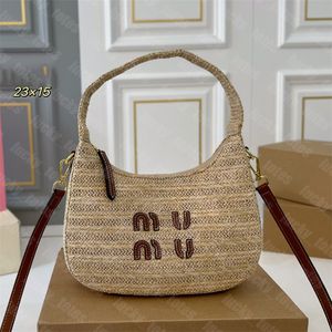 Sac Moon Sac Femmes Designer Wander Sacs à bandoulière tissé Assais Paille sous la paille sous le sac d'épaule Crochet de luxe Hobo Grass tissage Sac à main