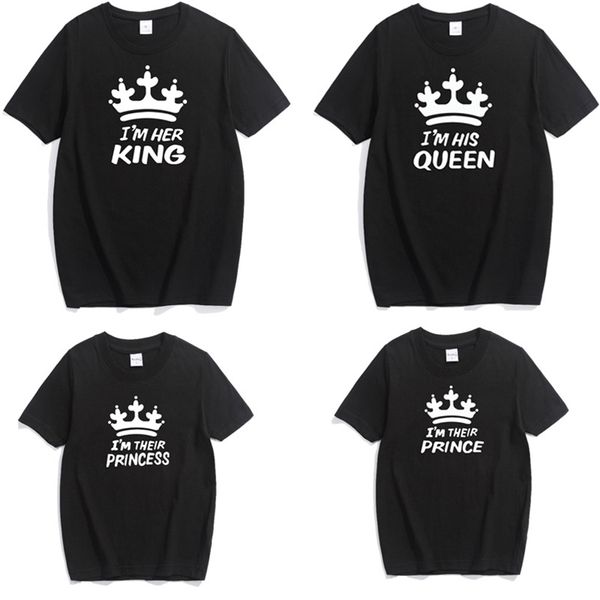 Été Mère et fille Vêtements Famille Association Tenue Maman Me Regardez T-shirt Père Maman Son Baby Vêtements King Queen 210521