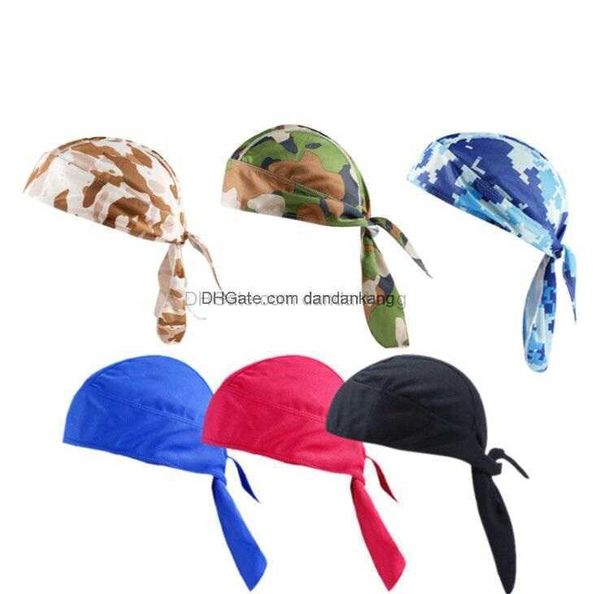 Motocicleta de verano Bicicleta Ciclismo Gorra de pirata Camo Malla sólida Transpirable Senderismo camping Playa Sombrero de baño Protección anti UV Máscaras Capucha Moda Hiphop gorras de scooter