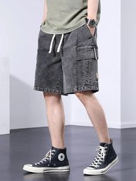 Summer Multi-pochets pour hommes shorts denim Big Size 8xl Streetwear Hente-Lenter Cotton Men Men de cargaison courte Pantalon de cargaison 240517