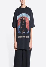 Zomermuziek Aya Nakamura Gedrukt T -shirt oversized vintage gewassen katoen t -shirts luxe mode Men Women High Street Leisure T5145020