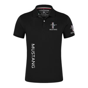 Été Mustang Polos Hommes Manches Courtes Marque Classique Mâle Coton Casual Sport Couleur Unie Personnaliser Homme Tops T-shirts 220615