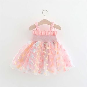 Été Nouveau bébé filles Butterfly Wings Dream Pompadour Sweet Princess Dress Birthday Party Team CF3526