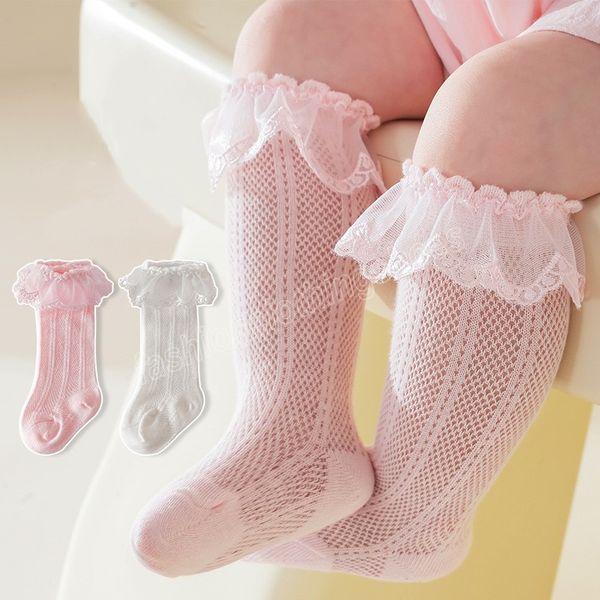 Été nouveau bébé chaussettes mignon dentelle fleur fine maille doux coton 0-12 mois nouveau-né bébé fille chaussettes