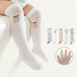 Été Nouveaux chaussettes bébé mince chaussettes de coton à long métallique sur le genou nouveau-né