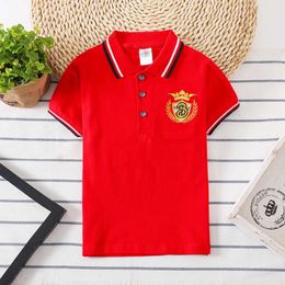 Zomer nieuwe kinderen shirt kinderen borduurwerk polo shirts Engeland stijl mode jongensontwerper kleding school uniform l2405 l2405