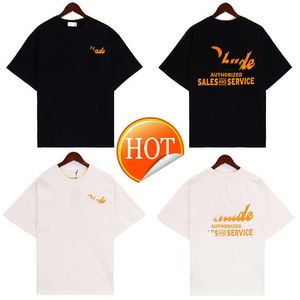 T-shirt manches courtes pour hommes et femmes, ample, Simple et élégant, avec impression de lettres Orange, nouvelle Collection d'été