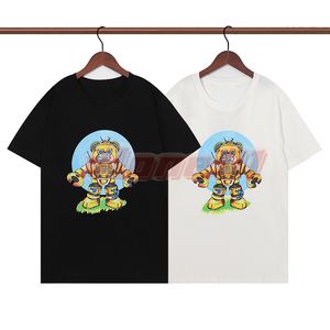 Novedad de verano, camisetas para parejas, camisetas a la moda para hombre con estampado Digital de oso, camisetas blancas y negras con cuello redondo para mujer, tallas asiáticas S-2XL