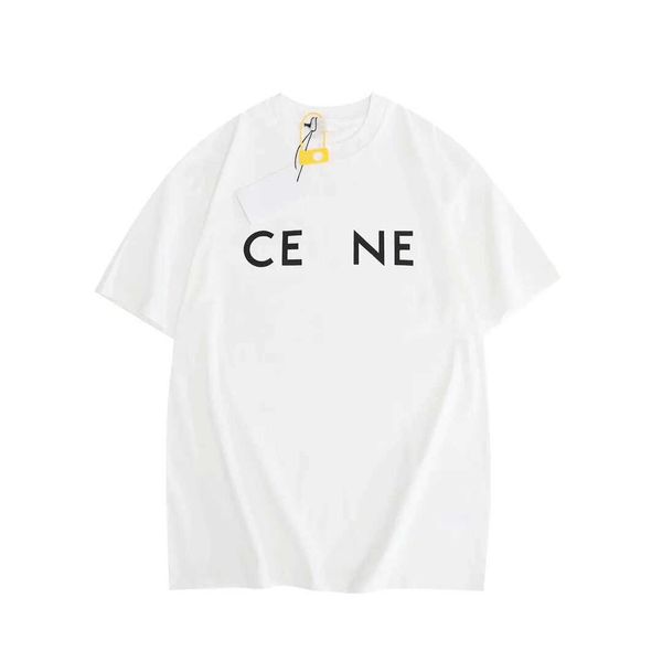 Été Nouveau Designer De Mode Classique Celins Alphabet Imprimé À Manches Courtes T-shirt High Street Hommes Et Femmes Qualité Casual Pur Coton Couples Style tmy