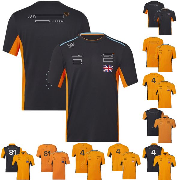 Été nouveau T-shirt de l'équipe F1 2023 Polo de course de pilote Formule 1 Site officiel Même jaune noir T-shirts à manches courtes Polos