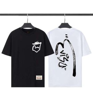 Zomer nieuw modemerk Fushen Fushen Little Seagull Pocket en kenmerkende graffiti-print korte mouwen T-shirt