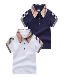Été nouvelle marque de mode Style enfants vêtements garçons et filles à manches courtes coton haut rayé Tshirt7188969