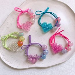 Zomer Nieuwe mode schattige prinses kinderstaart haaraccessoires Koreaans zoete meisje schattige snoepkleur liefde kralen haarring