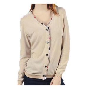 Zomer nieuwe modeontwerpers dames truien top pullover mode klassiek hoogwaardige Cardigan v nek los fit lange mouw trui zwart rode abrikoos grijze tops s-xxl