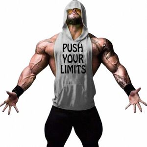 Summer New Fi Gym Tank Top Hommes Cott Bodybuilding Fitn Sleevel T-shirt Vêtements d'entraînement Vêtements de sport pour hommes Gilets musculaires F0qd #