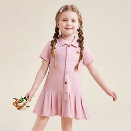 Zomer nieuwe meisjes poloshirt shirt korte mouwen jurk op de lange manier schattig alles explosieve rok