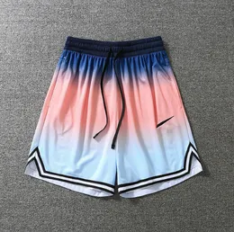 Summer New Gradient Basketball Shorts American Shorts Broderie Running Pants Séchage rapide Respirant Haute Qualité