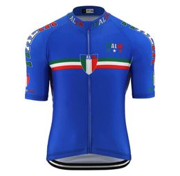 Été New Italia National Flag Pro Team Cycling Jersey Men Road Road Bicycle Racing Clothing Mountain Bike Cycling Wear Wearn8861765